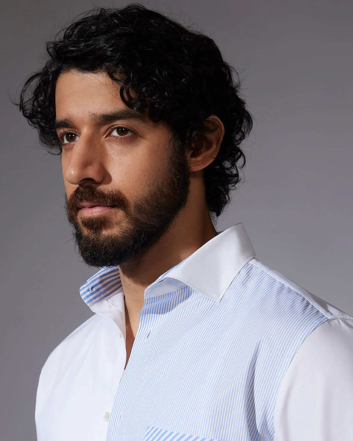 White Patchwork Poplin Shirt - Image 2