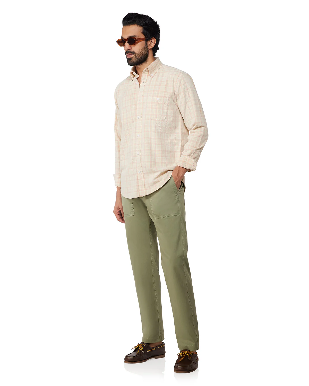 Yellow & Red Corduroy Checked Shirt - Image 3