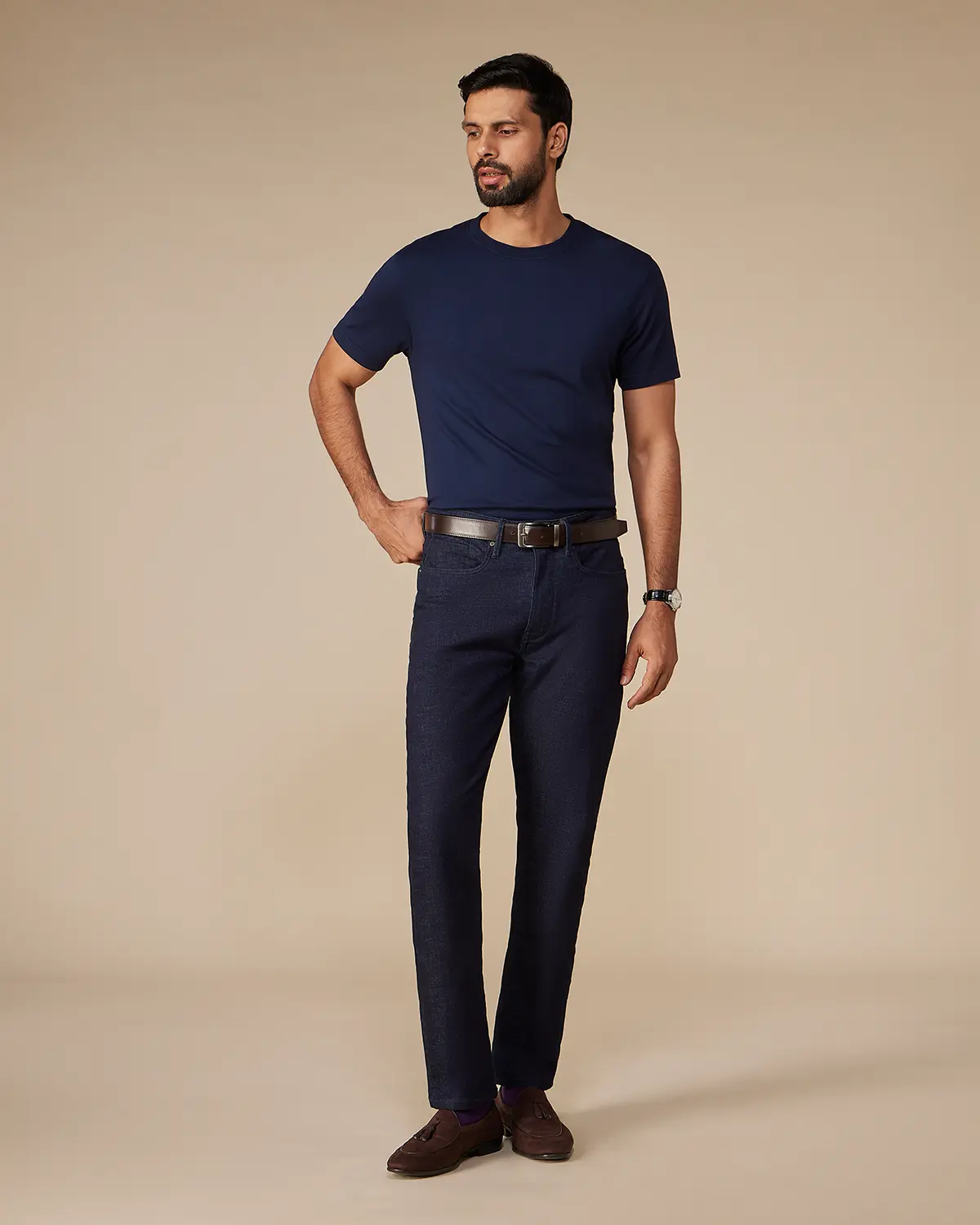 Luxe Supima Cotton T-shirt - Navy - Image 5